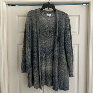 Oversized Grey & Blue Style & Co Open Sweater Cardigan Medium M